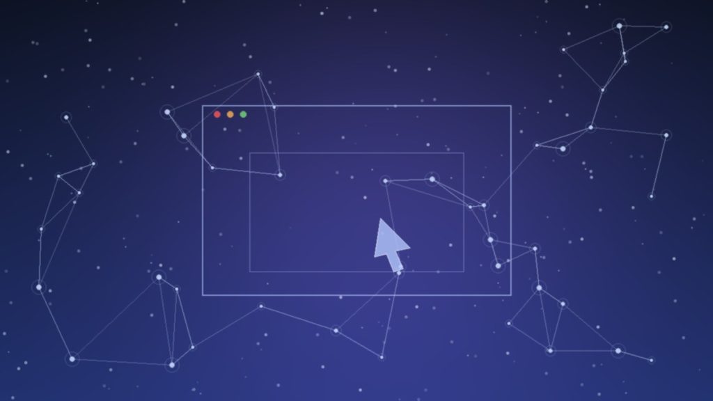 Ilustracao de janelas e cursor representando agente de computer use