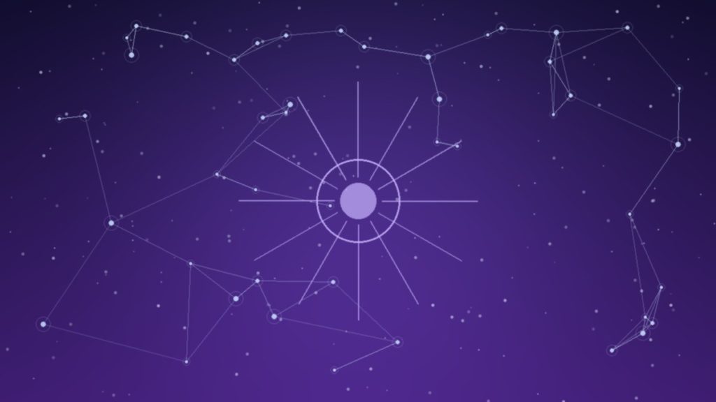 Estrela abstrata em explosao de particulas representando inteligencia centelhada